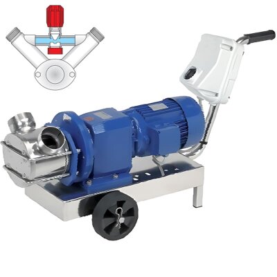 Bomba de impulsor LIVERANI RID MINOR 40 +BY-PASS NR TF 2.2-1.5kW, 700-350rpm, 380V con reductor, sobre carro con panel de control estándar