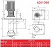 ADV 95/PP/800/1HP/2800/BSP - bomba centrífuga vertical