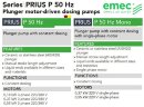 Плунжерный моторный дозирующий насос EMEC серии PRIUS P 50 Hz ATEX 2G/2D (взрывозащищенный) 5-508 л/ч, 10-7 бар