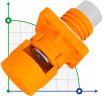 CN12-LSP400A-01-LM, 400A, 1500V CC tipo tuerca de conector de perno, naranja