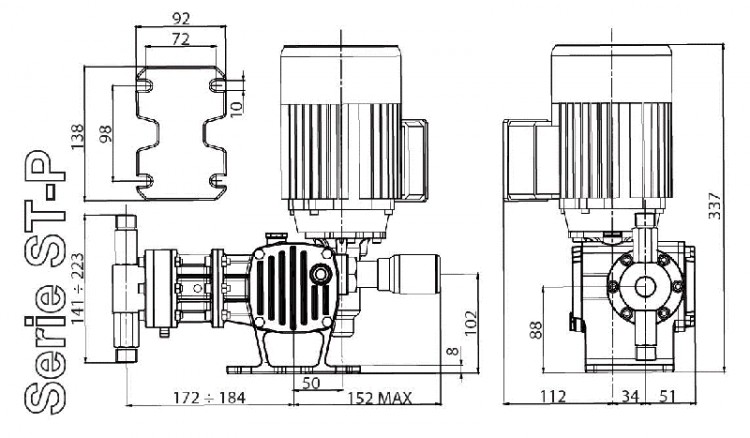 Плунжерный насос-дозатор ST-P BA 190/3,5 400/3/50 0,18