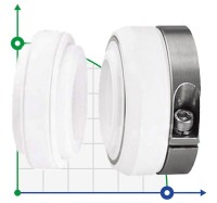 Уплотнение вала R-10T 1, CAR/SIC, PTFE, 304, V