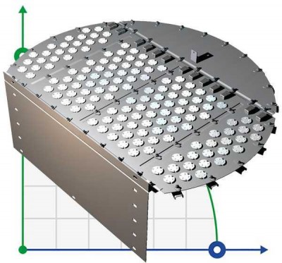 Тарілка клапанна EDV® (ADV®) 1400 мм для технологічних процесів дистиляції, ректифікації, крекінгу