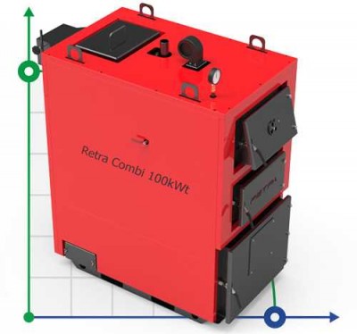 Котел Ретра-4М Combi, 25kW с факельной горелкой