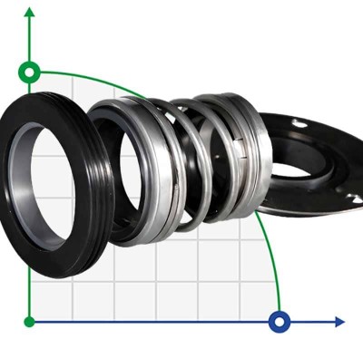 Двойное торцевое уплотнение для насоса TSURUMI R-260TS 35/40, SIC/SIC/SIC/SIC, VITON, 304