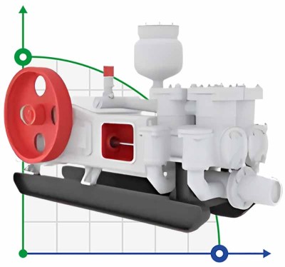 Hochdruckpumpe NB-80 für die Umwälzung der Bohrspülung im Bohrloch