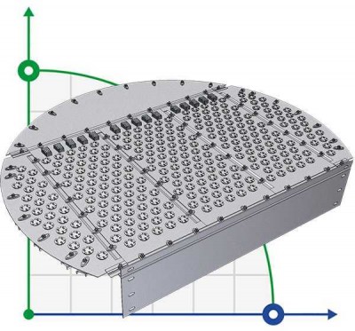 Тарілка клапанна дистиляційної колони EDV® ADV 1800 мм