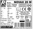 Pompe NOVAX 20M pour le pompage de la bière, du moût, de la purée