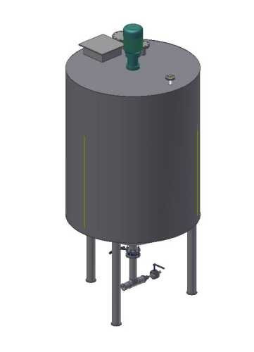 Batch tank with a mixing unit