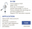 Handfasspumpe FLUIMAC NEPTUNE N-08, PVDF, PTFE für hochaggressive Medien, Säuren, Laugen