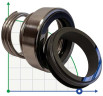 Sello mecánico simple R-BT-RN 24, SS/CAR, VITON, 304, T8RN