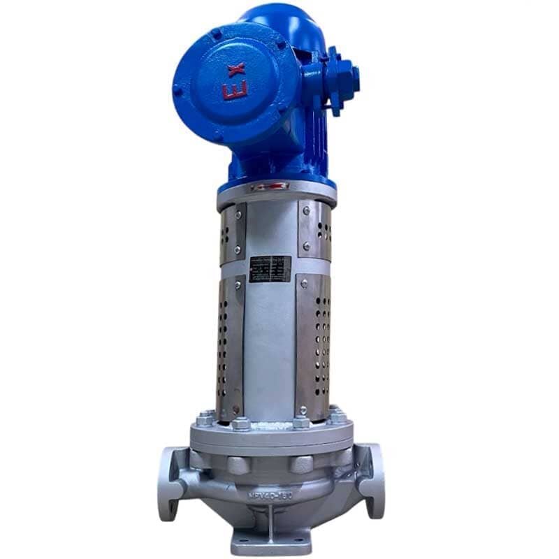 Pompe à huile thermique verticale 350 degrés Celsius LQLRY40-40-210/2-CEX, 6.3 m3/h, 50 m, 4 kW, 2900 rpm, Ex