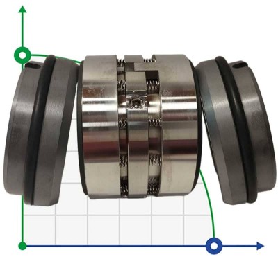 Podwójne uszczelnienie mechaniczne R-M010D 48, CAR/SIC/CAR/SIC, EPDM, 304