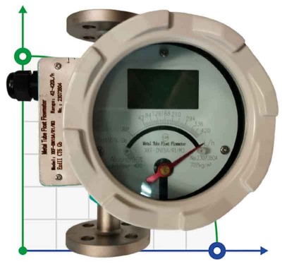 DN15 Edelstahl-Durchflussmesser Rotameter LZ PN40 (Alkohol 96%), 42...420 l/h, 4-20mA, Ex