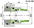 Уплотнение вала Lowara R-LW 16, B, SIC/CAR, EPDM, 304