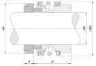 Торцевое механическое уплотнение вала R-MG13 48, SIC/SIC, EPDM, 304, G60