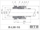 Торцевое уплотнение вала насоса Lowara R-LW 16, SIC/SIC, VITON, 316
