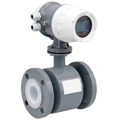 Elektromagnetischer Durchflussmesser vom Typ KROHNE OPTIFLUX 6300 mit Hartgummi für die Dosierung von Kalkmilch in Zuckerfabriken