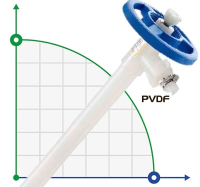Насосная часть (труба) бочкового насоса FLUIMAC NETTUNE из PVDF (вал HASTELLOY 2,4610), 1200 мм, Ø41 мм