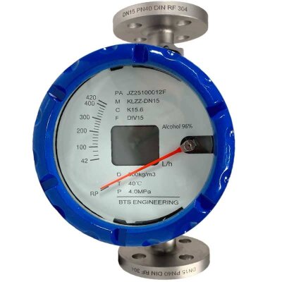 DN15 Stainless steel flow meter rotameter KLZZ PN40 (alcohol 96%), 42...420 l/h, 4-20mA, Ex