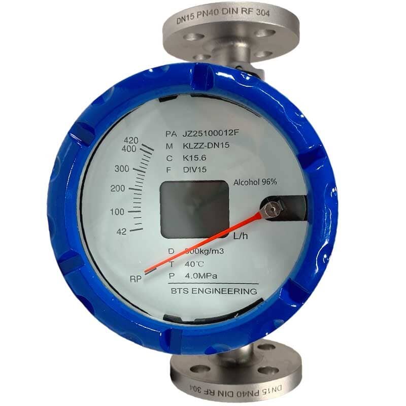 DN15 Caudalímetro de acero inoxidable rotámetro KLZZ PN40 (alcohol 96%), 42...420 l/h, 4-20mA, Ex