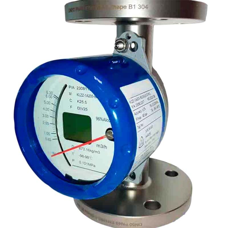 DN50 Stainless steel flow meter rotameter KLZZ PN40 (alcohol 40%), 0.63...6.3 m3/h, 4-20mA, Ex