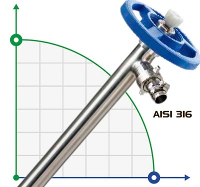 Насосная часть (труба) бочкового насоса FLUIMAC NETTUNE из AISI 316 (вал AISI 316), 1000 мм, Ø41 мм