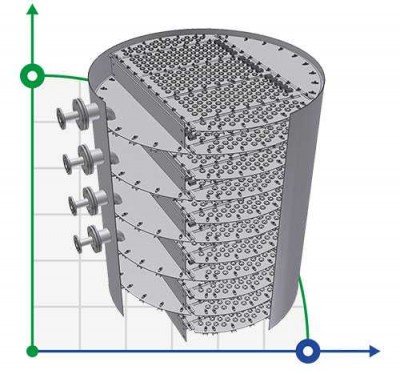 Відгінна колона 500 28 клапанних тарілок