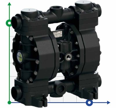 PHOENIX P252 PVDF SANTOPRENE+PTFE Pneumatyczna pompa membranowa do kwasu fluorowodorowego, 250 l/min
