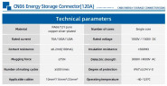 JC-CN06-W-03, 120А, 1000V DC, 25мм² штекер для систем накопления энергии, черный