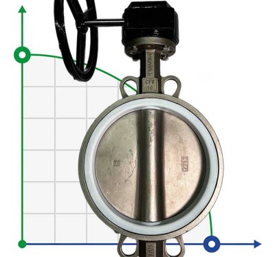 PN16 DN250 Butterfly valve, body and disc made of stainless steel AISI 304, Seat PTFE