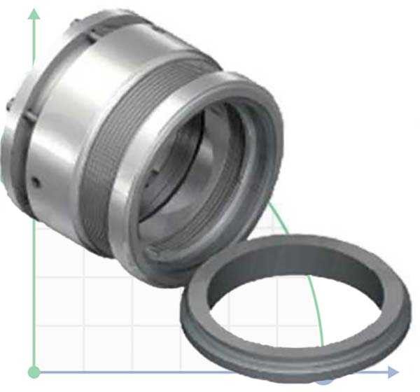 Высокотемпературное торцевое уплотнение R-609 100, SIC/SIC, GRAFOIL, AM350/316