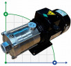 Насос для питания котлов под давлением DW(S)5-40/075, AISI304,380V/50Hz горизонтальный многоступенчатый