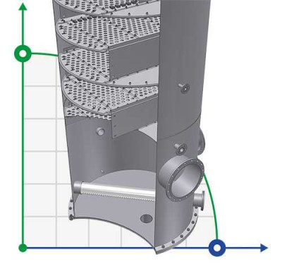 Дистиляційна колона ADV 1400 28 тарілки