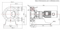 Pompe à tuyau industrielle JXHIN-25-AL-F-NBR-P, 792 l/h, 1,1 kW, 16 bar, 380V