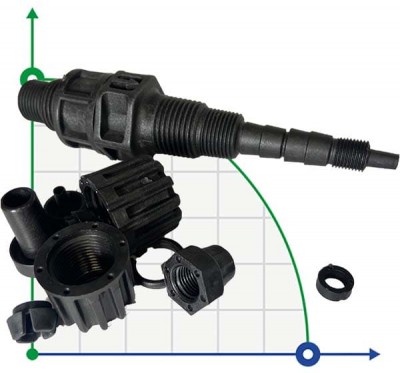 PP-FPM-CER 3/8-1/2 Injektorventil (10 Stück)
