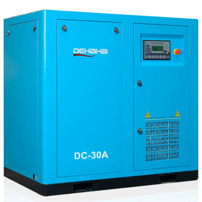 Гвинтовий повітряний компресор з прямим приводом серії DC з подачею повітря 1,0-66,1 м3/хв, потужністю 7,5-355 кВт, робочим тиском 0,7-1,3 МПа