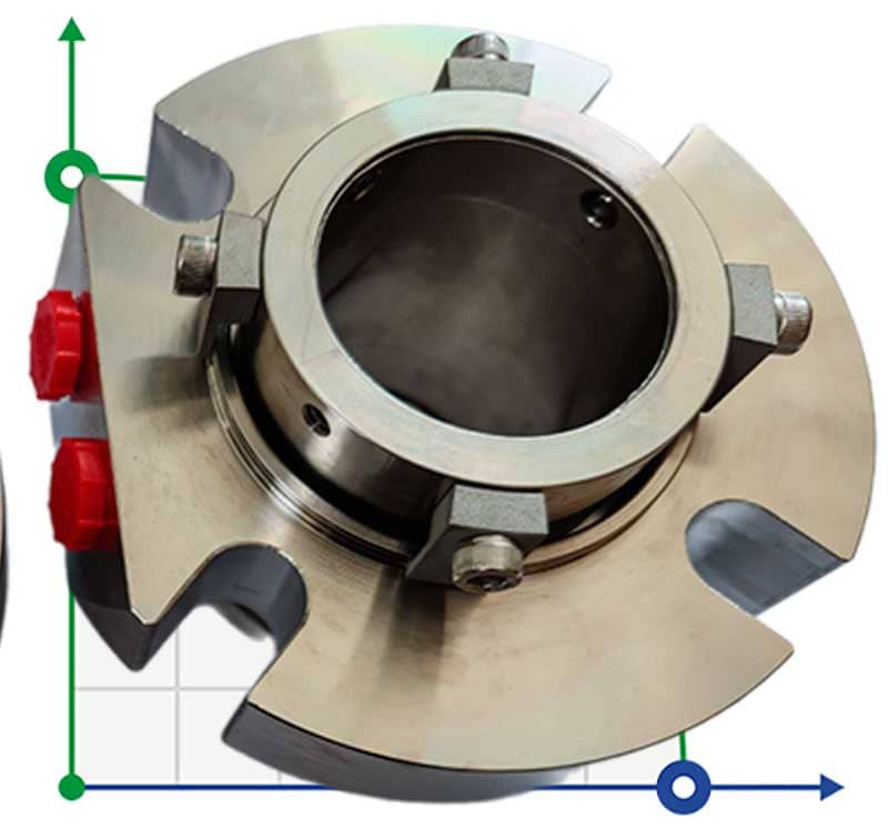 Подвійне картриджне ущільнення R-BED 80, SIC/SIC/CAR/SIC/VITON, M/316