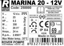 Pompe à anneau liquide MARINA 20-12V