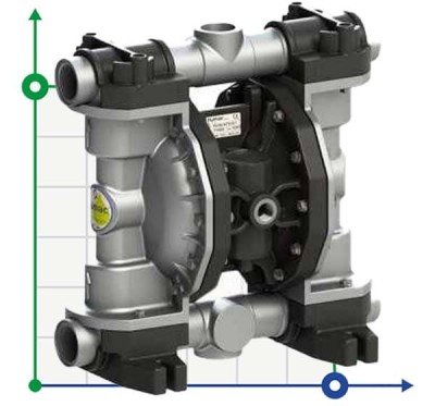 Пневматический мембранный насос для химических растворов PHOENIX P250 ALU SANTOPRENE+PTFE, 250 л/мин