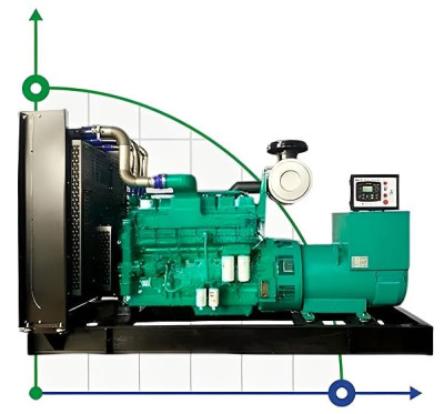 Générateur diesel industriel XHYC-450GF avec ATS, moteur Cummins 500kVA, 450kW, 380V/50HZ type ouvert