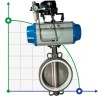 PN6 DN250 Vanne papillon, corps et disque AISI 304, PTFE, Actionneur pneumatique double effet Ex+positionneur 4-20MA