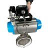 PN6 DN250 Vanne papillon, corps et disque AISI 304, PTFE, Actionneur pneumatique double effet Ex+positionneur 4-20MA