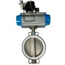 PN6 DN250 Vanne papillon, corps et disque AISI 304, PTFE, Actionneur pneumatique double effet Ex+positionneur 4-20MA
