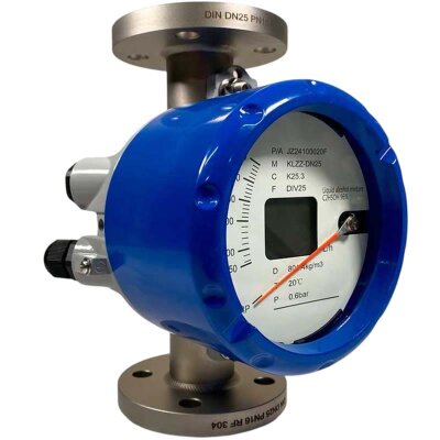 DN25 caudalímetro rotámetro de acero inoxidable KLZZ PN16 (líquido Mezcla de alcohol C2H5OH 96%), 250-2500 l/h, 4-20mA, Ex