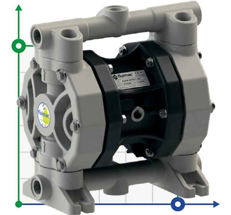 Пневматический мембранный насос PHOENIX P55 PP SANTOPRENE+PTFE, 55 л/мин для коагулянта
