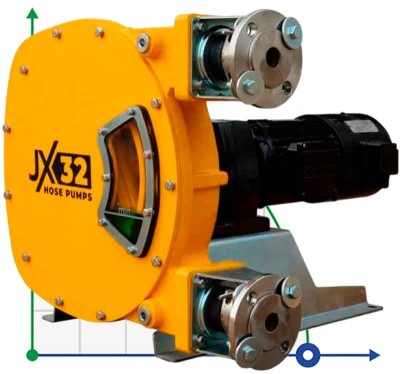 Przemysłowa pompa wężowa JXHIN-32-CI+SS-EPDM-P, 1.65 m3/h, 1,5 kW, 16 bar, 380V