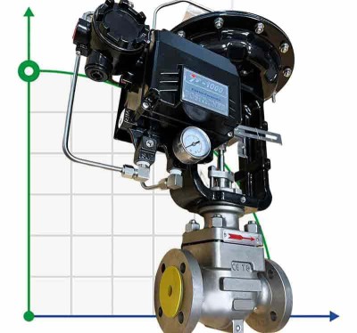 1/2 Zoll Pneumatisch betätigtes Stellventil für Dampf 10Р11Y-1/2-150LB-Z-L112C-C (Gehäuse CF3, Sitz 316L) mit Stellungsregler YT-1000, Eingang 4-20mA