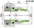 Уплотнение вала Lowara R-LW 12, SIC/SIC, VITON, 304