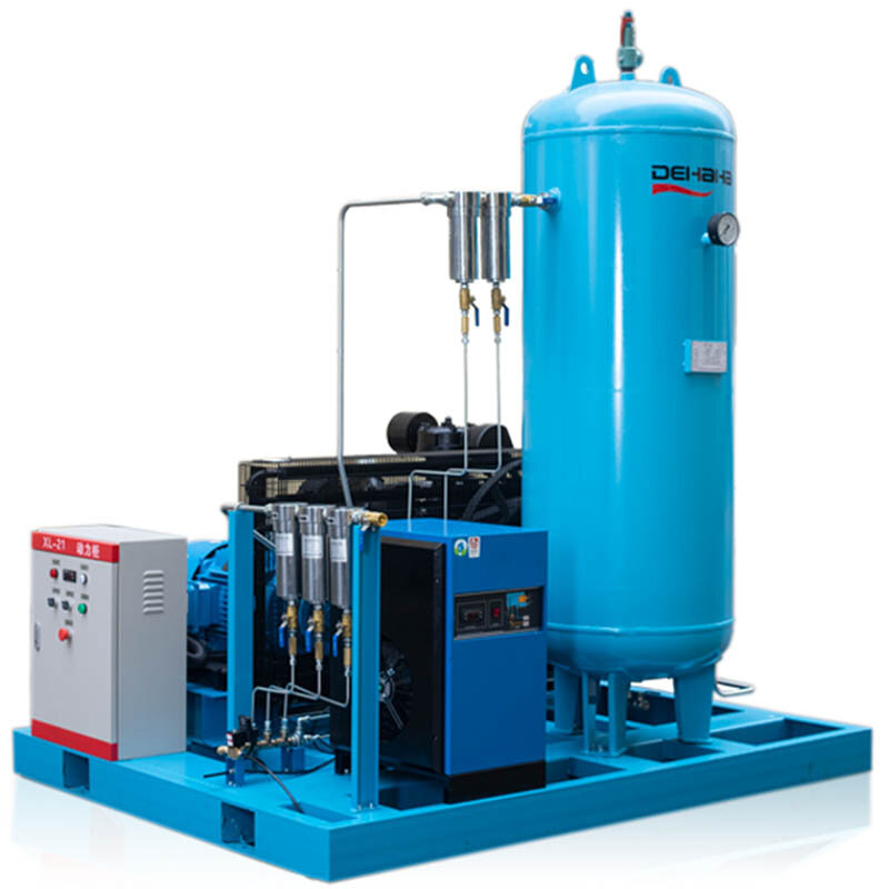 Compresor de aire de pistón DEHAHA de la serie DHH para línea de corte láser con suministro de aire 1-2,5 m3/min, potencia 11-25 kW, presión 3 MPa